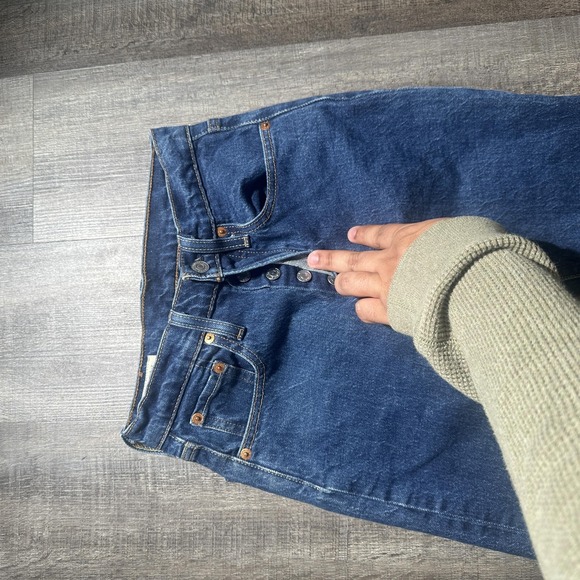 Levis 501 S Jeans Womens 24x28 Blue Skinny Button Fly Premium Denim High Rise - Picture 2 of 16